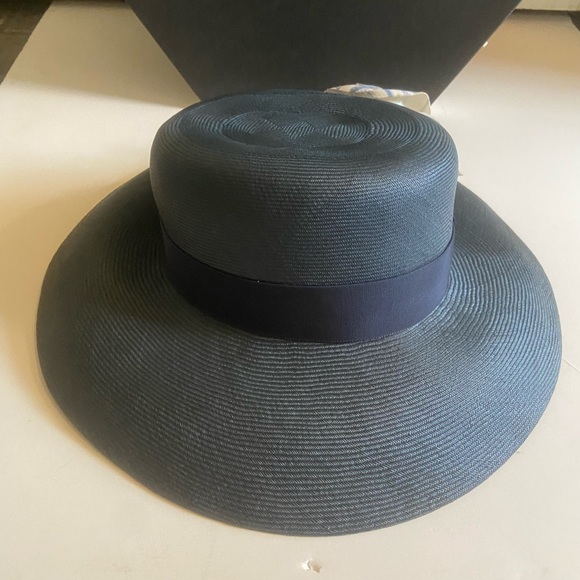 Vintage 1960s Gottliebs Navy Straw Hat - Picture 9 of 10